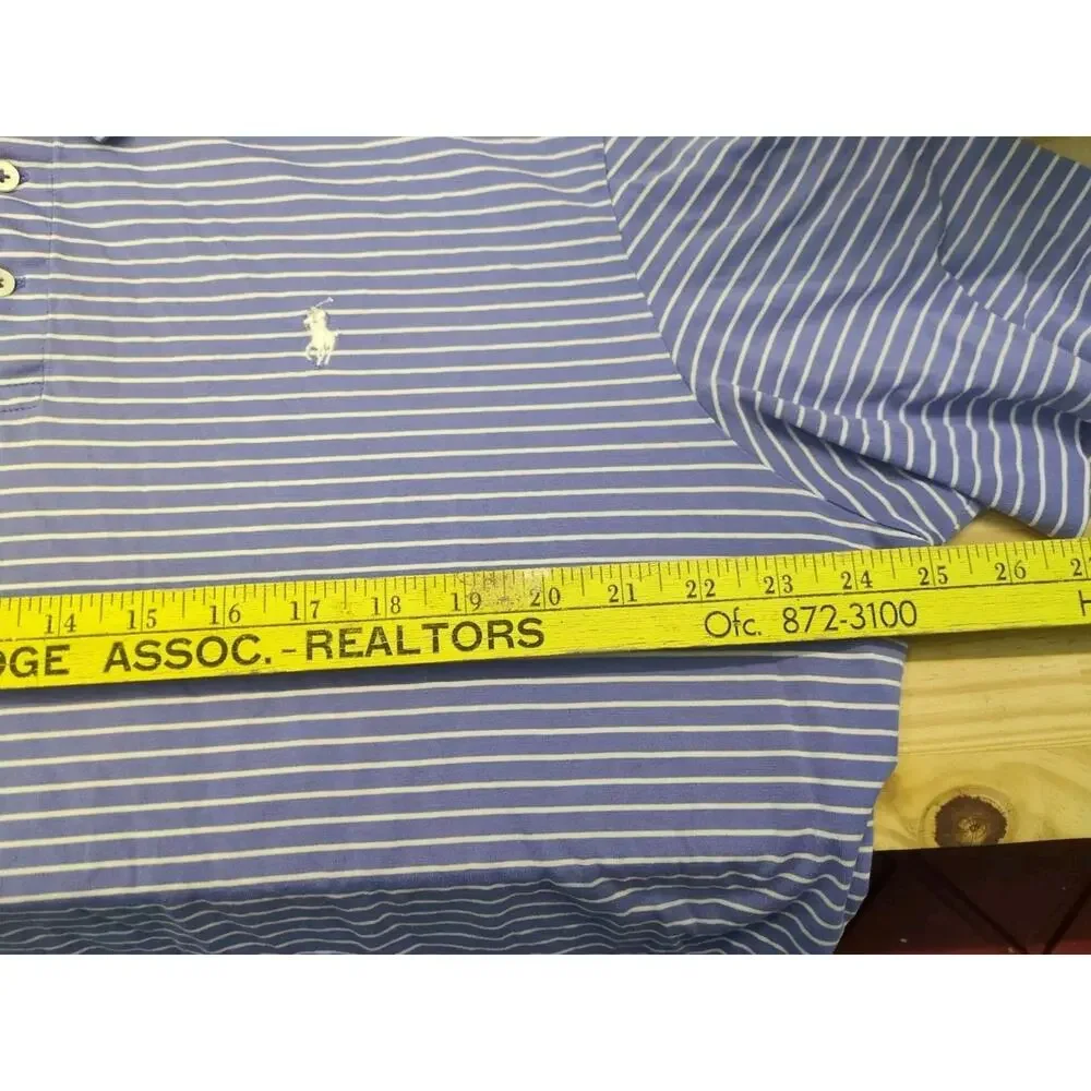 Polo Golf Ralph Lauren Shirt Mens XL Purple Stripe Pony 100% Pima cotton Soft